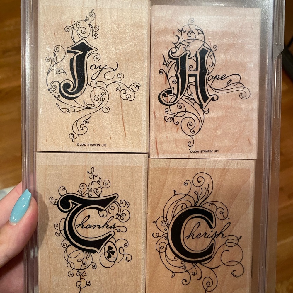 Stampin' Up! Wooden Stamp Set - Natural Brown Illuminations Set